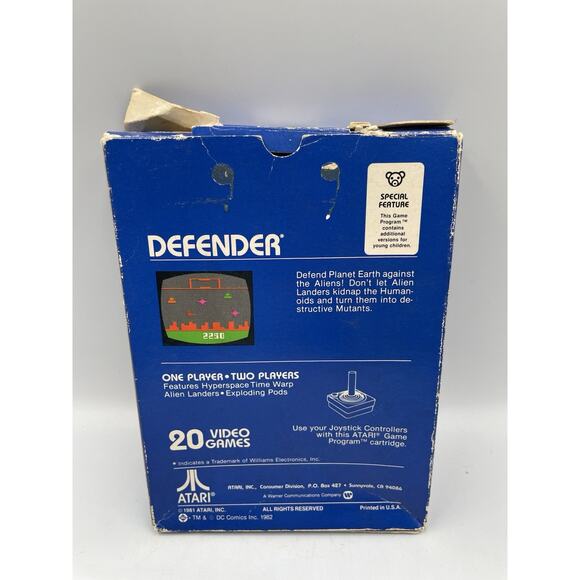 Defender Atari 2600 Video Game Cartridge 1981 CIB Complete In Box - Picture 3 of 9